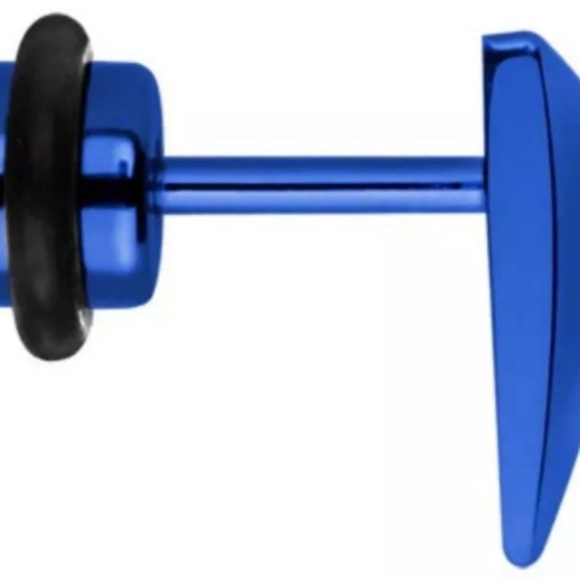 2 Blue Titanium Triangle Cheater Plugs - Picture 3 of 3